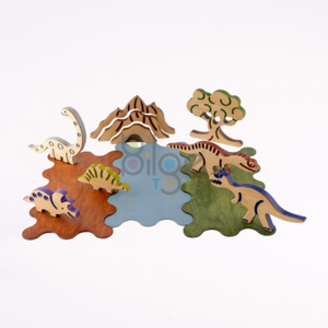 Dinosaur Set Birch Plywood 10 - 14 Pieces